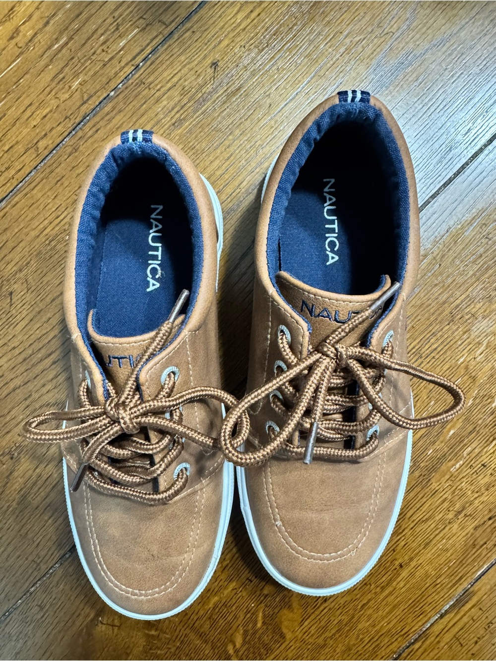 Nautica Boys Brown Canvas Sneakers with White Soles - Picture 3 of 8